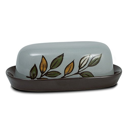 Pfaltzgraff Rustic Leaves Covered Butter Dish