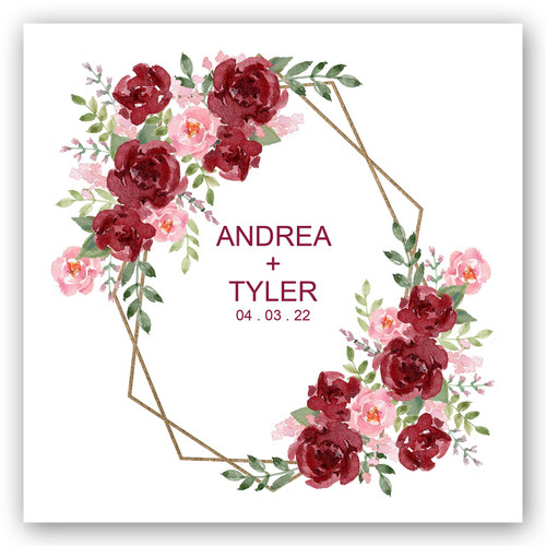 Vibrant Floral Personalized Luncheon Napkins / 100 Custom Printed White Uncoined Napkins / 6 1/2" x 6 1/2" Folded 3 Ply Napkin/Made In The USA