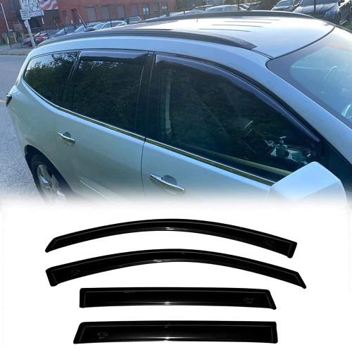 Deebior Side Window Deflector Visor Rain Guard,Outside Mount Tape-on Shatterproof Dark Smoke,4pc Window Shades fit for 2009-2017 Chevrolet Traverse 94161