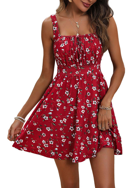 Loemes Sun Dress Summer Mini Dress with Pockets Spring Beach Hawaiian Flowy Dresses for Women 2024 Floral Vacation Graduation Dresses Red Large Loemes Sun Dress Summer Mini Dress with Pockets Spring Beach Hawaiian Flowy Dresses for Women 2024 Floral Vacation Graduation Dresses Red Large