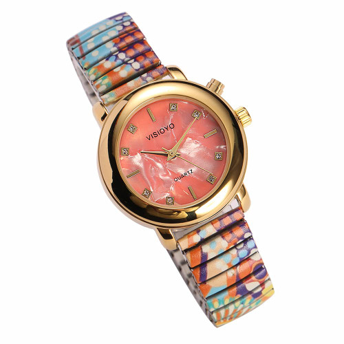 VSIONU English Talking Watch with Alarm Function for Ladies, Talking Date and Time (Expansion Band) (TAG-14)