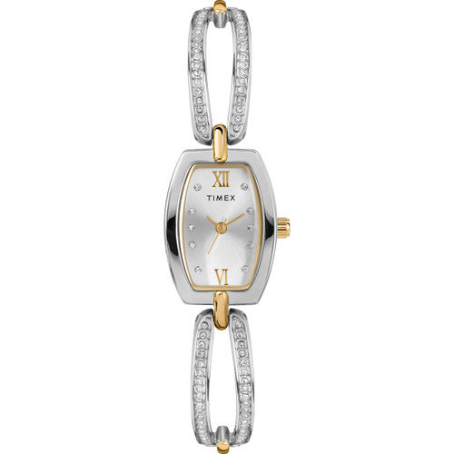 Timex Women's Dress Analog 18mm Bangle Watch, Two-Tone