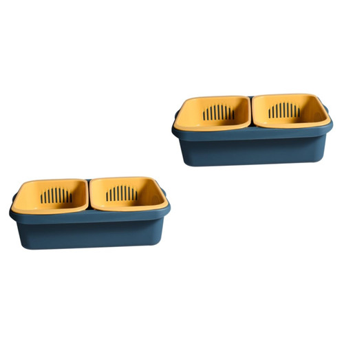 Zerodeko Sink Colander 2pcs Vegetable Basket Fruit Strainer Fruit Sieve Washing Basket Double-layer Drain Baskets Vegetable Washing Basin Drain Basket for Vegetable Storage Wash Basin Zerodeko Sink Colander 2pcs Vegetable Basket Fruit Strainer Fruit Sieve Washing Basket Double-layer Drain Baskets Vegetable Washing Basin Drain Basket for Vegetable Storage Wash Basin