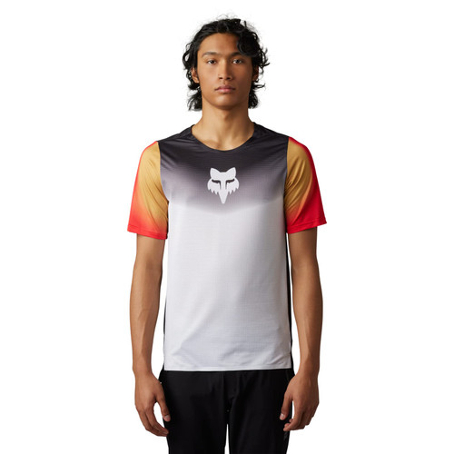 Fox Racing Men's Standard Flexair SS Mountain Bike Jersey, Novah-Black/White, Small
