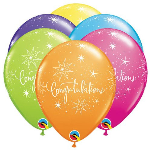 Qualatex Latex Balloons 49663-Q Congratulations Elegant, 11", Multicolor