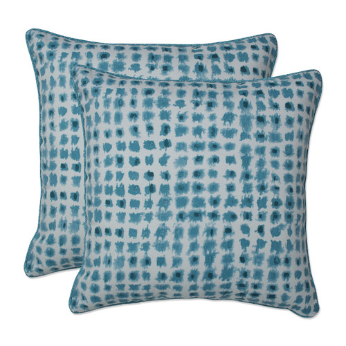 Pillow Perfect Outdoor/Indoor Alauda Teal Throw Pillows, 16.5" x 16.5", Blue 2 Count