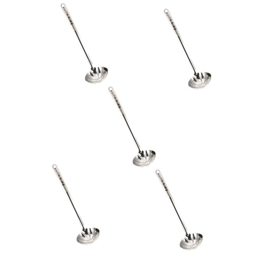 5pcs Stainless Steel Spoon Soup Spoons Restaurant Soup Ladle Home Large Spoon Stirring Large Spoon Home Soup Spoon Soup Ladle for Kitchen Home Soup Ladle Cooking Spoon Household