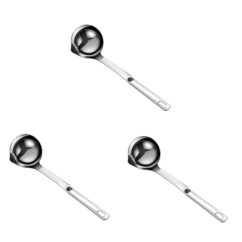 Luxshiny 3pcs 304 Kitchen Soup Spoons Fat Separator Ladle Hot Pot Tool Stainless Steel Soup Ladle Sauce Ladle Cooking Skimmer Spoon Hotpot Spoon Gravy Soup Ladle Vintage Oil Filter Spoon