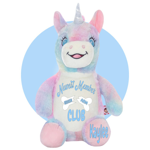 Get Well Soon Gift for Kids - Personalized - Feel Better Superhero Teddy Bear - Get Well Soon Care Package - Child Injuries Gift Basket - 17" Superhero Plushies (Broken Bone Club Pastel Unicorn)