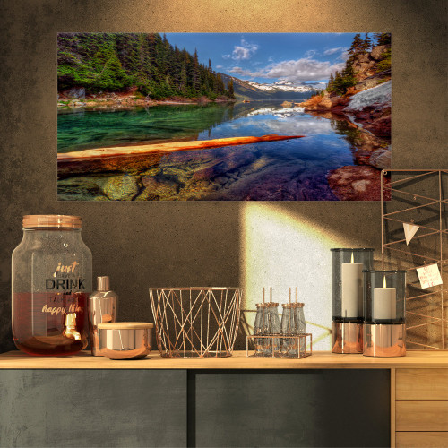Designart PT14618-32-16 Floating Lake in Mountain LakeLarge Landscape Art Canvas Print, 32x16 Designart PT14618-32-16 Floating Lake in Mountain LakeLarge Landscape Art Canvas Print, 32x16