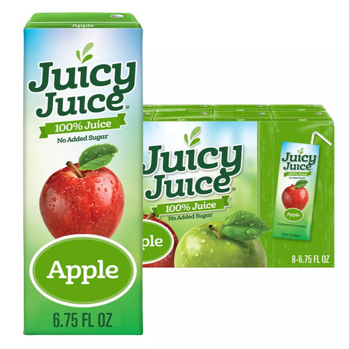 Juicy Juice Apple Juice Single Serve Slim, 54 Fluid Ounce, 8 Per Pack -- 4 Packs Per Case