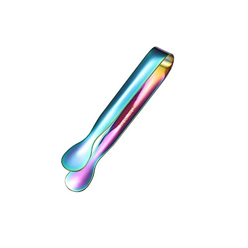 KaAfaL Cooking Tongs Multicolor Stainless Steel Clip Ice Tong Bread Food BBQ Clip Barbecue Clip Cube Sugar Ice Tongs Tool Tongs (Color : Multicolor)