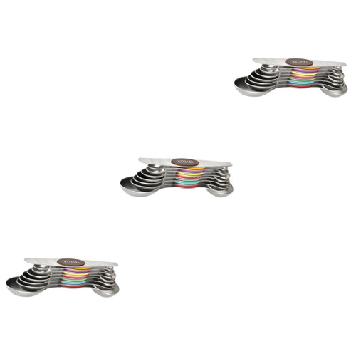 Zerodeko 21 Pcs Magnetic Double-ended Measuring Spoon Stackable Measuring Spoon Double Head Measuring Baking Magnetic Spoon Spoons for Measurement Stainless Steel Teaspoon Metal