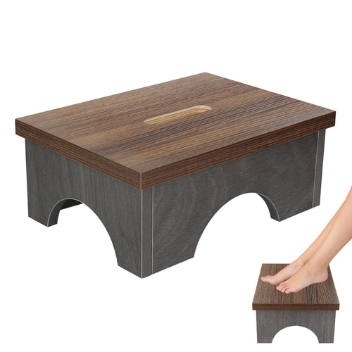 Wooden Step Stool for Adults Small Sturdy Foot Stool Bed Step Stools for High Beds 1000lb Capacity Easy Assemble with Non-Slip Pads