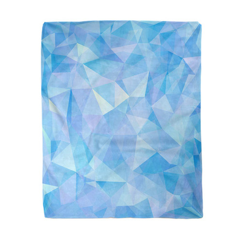 rouihot 60x80 Inches Flannel Throw Blanket Blue Crystal Geometric Pattern Triangles Hologram Mosaic Diamond Origami Home Decorative Warm Cozy Soft Blanket for Couch Sofa Bed