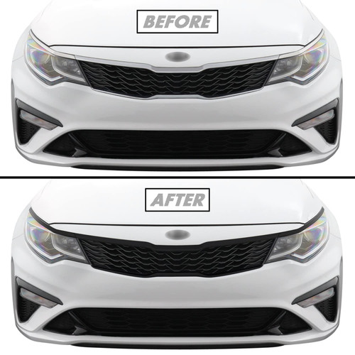SlickMod Chrome Delete Blackout Vinyl Overlay for 2016-2020 Kia Optima Front Grill Trim (Gloss Black)