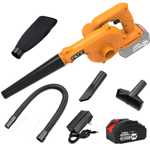 Cordless Leaf Blower, Small Handheld Lightweight Battery Powered Leaf Blower, with 4.0Ah Battery & Charger, 2-in-1 Electric Leaf Blower & Vacuum, for Yard Cleaning/Snow Blowing