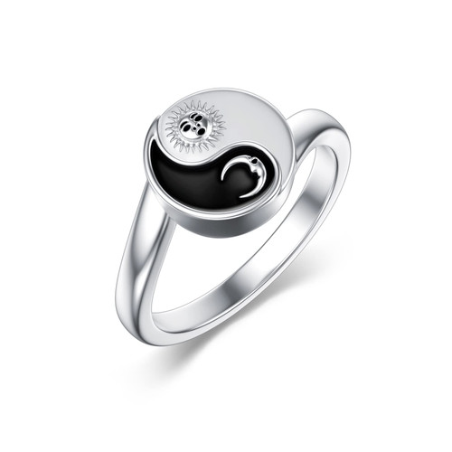 PROESS Yin Yang Rings Sterling Silver Moon and Sun Ring Yin and Yang Tai Chi Yin Yang Jewelry Gifts for Women Men Size 8 PROESS Yin Yang Rings Sterling Silver Moon and Sun Ring Yin and Yang Tai Chi Yin Yang Jewelry Gifts for Women Men Size 8