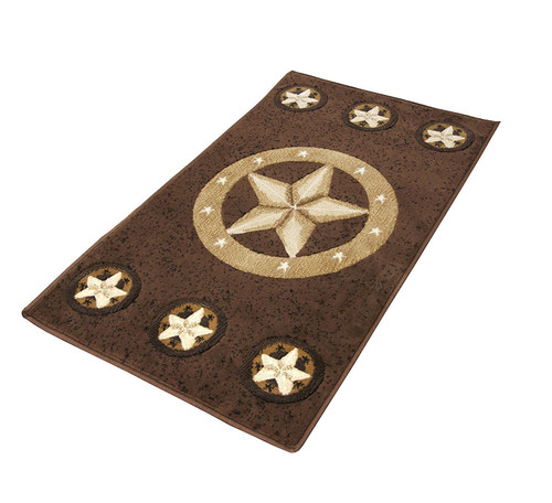 Champion Rugs Texas Lone Star State Western Novelty Area Rug Chocolate/Brown (2 Feet X 3 Feet)