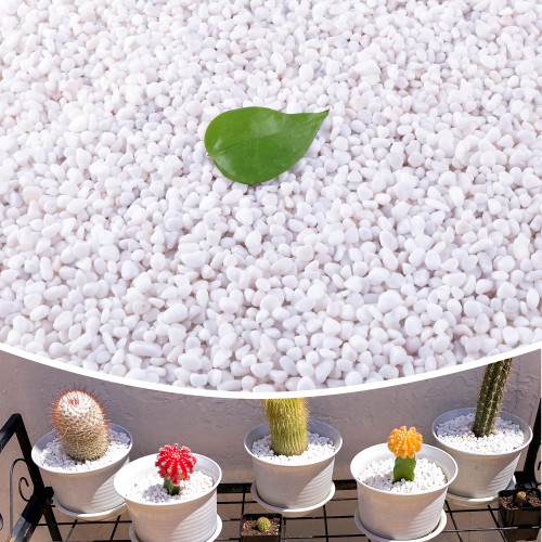 18lb 1/4" Small White Rocks for Plants,Potting,Succulents Aquarium Fish Tank Garden Vases Decorative Pebbles Gravel Rocks Stones