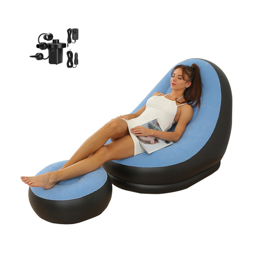 KAERMU Inflatable Deck Chair with Air Pump, Lounger Sofa for Indoor Living Room Bedroom