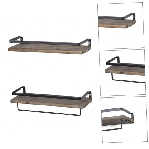 Zerodeko Wrought Iron Storage Rack Rustic Wall Shelf Floating Bookshelves Retro Bookshelf Storage Shelves Wall Decoration Metal Baskets Hanging Bookshelf Frame Wood Wall-Mounted Zerodeko Wrought Iron Storage Rack Rustic Wall Shelf Floating Bookshelves Retro Bookshelf Storage Shelves Wall Decoration Metal Baskets Hanging Bookshelf Frame Wood Wall-Mounted