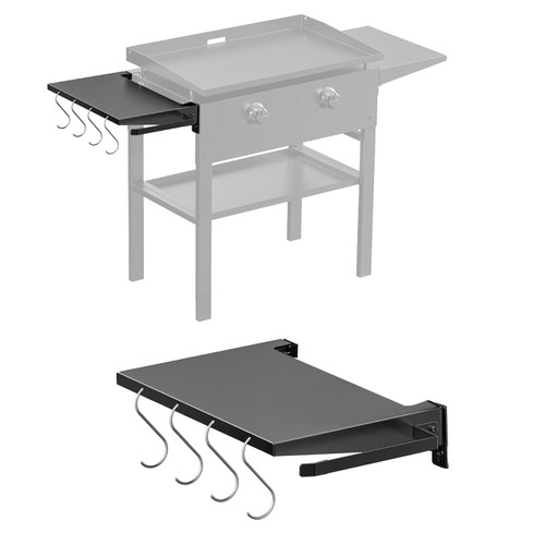 PHYESUVIN Foldable Griddle Side Shelf for Blackstone 28" Griddle, Griddle Accessories for Blackstone with Paper Towel Holder, 4 Hooks, Griddle Caddy Shelf for Blackstone Grill Accessories