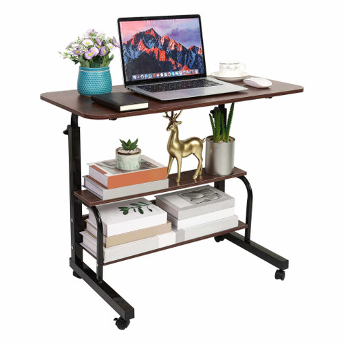 Office Desks for Home Study Desk Work Desk for Small Spaces Desk Computer Desk Stand Up Desks with Storage Portable Desk for Bedrooms Gaming Table Furniture Writing 31.5x15.7 Inch Brown