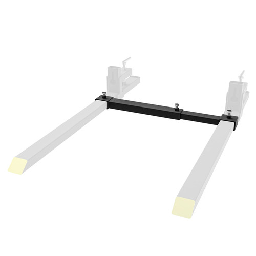 Sulythw Clamp On Pallet Forks Adjustable Stabilizer Bar, Fits Forks Up to 3"W x 2" H, 13"-23"W Adjustable Length