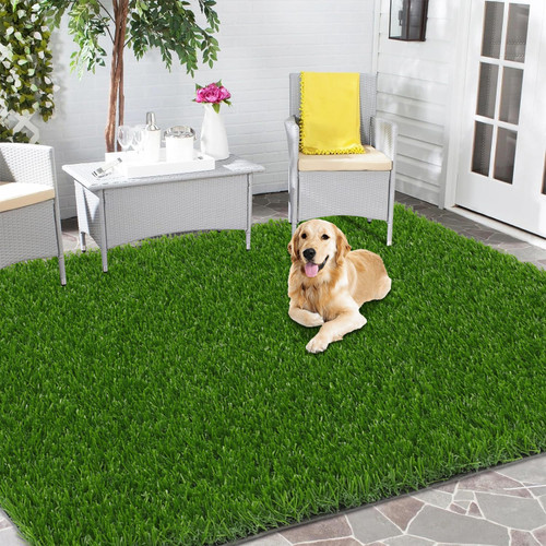 HEBE Artificial Grass Rug Indoor Outdoor 4x6 Ft Artificial Turf Area Rug Grass Mat Fake Grass Pad for Dogs Synthetic Grass Carpet for Dog Pets Patio Garden Lawn Landscape Balcony
