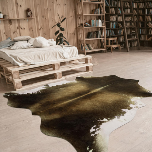 Goideal Cowhide Rug, 5.2 x 6.2 Feet Faux Fur Animal Rug Cow Print Area Rug Cow Hide Carpet for Living Room Bedroom Dorm Office Vintage Western Decor, Brown Goideal Cowhide Rug, 5.2 x 6.2 Feet Faux Fur Animal Rug Cow Print Area Rug Cow Hide Carpet for Living Room Bedroom Dorm Office Vintage Western Decor, Brown