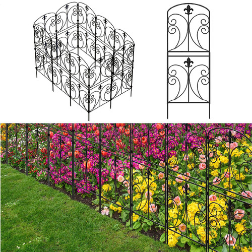 Skcoipsra Decorative Garden Fence 10 Pack, 37.5in(H) x 10ft(L) Animal Barrier Fence, Rustproof Metal Fencing for Yard, Dog Rabbits Wire Section Garden Edging Border for Yard Patio Garden, Arched Skcoipsra Decorative Garden Fence 10 Pack, 37.5in(H) x 10ft(L) Animal Barrier Fence, Rustproof Metal Fencing for Yard, Dog Rabbits Wire Section Garden Edging Border for Yard Patio Garden, Arched