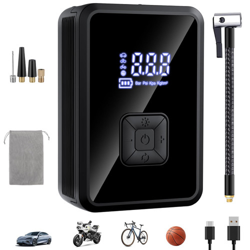 TEROMAS Tire Inflator Portable Air Compressor - Cordless Air Pump for Car Tires with Pressure Gauge, Rechargeable Electric Bike Pump for Balls and Other inflatables TEROMAS Tire Inflator Portable Air Compressor - Cordless Air Pump for Car Tires with Pressure Gauge, Rechargeable Electric Bike Pump for Balls and Other inflatables