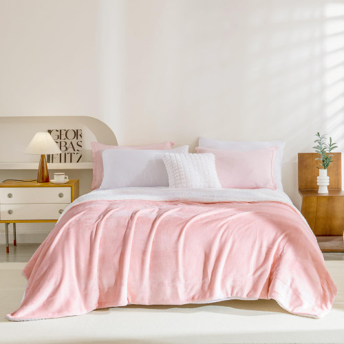 Andency Pink Sherpa Fleece Blankets Queen Size for Bed - Girls Valentine Gift Soft Warm Thick Queen Blanket for Winter, Plush Reversible Blanket, 90x90 Inches Andency Pink Sherpa Fleece Blankets Queen Size for Bed - Girls Valentine Gift Soft Warm Thick Queen Blanket for Winter, Plush Reversible Blanket, 90x90 Inches