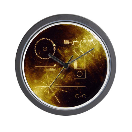 CafePress Voyager Golden Record Unique Decorative 10" Wall Clock
