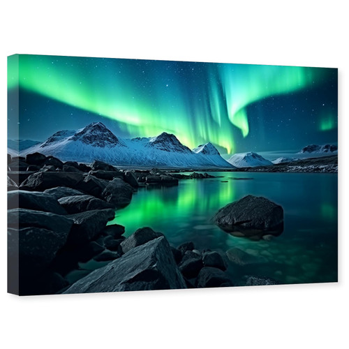 DOARTDO Aurora Borealis Canvas Wall Art Snowy Mountain Landscape Picture Print Northern Lights Painting for Bedroom Decor Frame(Aurora - 4, 16.00" x 24.00") DOARTDO Aurora Borealis Canvas Wall Art Snowy Mountain Landscape Picture Print Northern Lights Painting for Bedroom Decor Frame(Aurora - 4, 16.00" x 24.00")