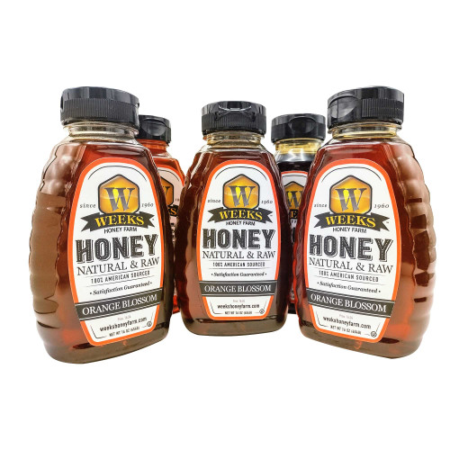 Weeks Honey Farm 3 Pack of 16 Ounce (1 lb.) Orange Blossom Honey - Pure, Raw, Unfiltered, Unheated Honey Full of Vitamins, Minerals, Amino Acids, Phytonutrients | Superfood