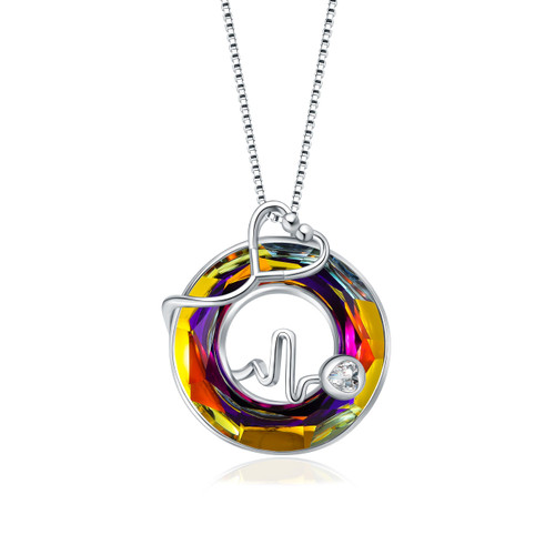 Fryneauy 925 Sterling Silver Stethoscope Necklace Embellished with Crystal Medical Jewelry for Doctor Nurse Medical Student RN Nurse Gifts for Women Erupting Volcano Crystal Fryneauy 925 Sterling Silver Stethoscope Necklace Embellished with Crystal Medical Jewelry for Doctor Nurse Medical Student RN Nurse Gifts for Women Erupting Volcano Crystal