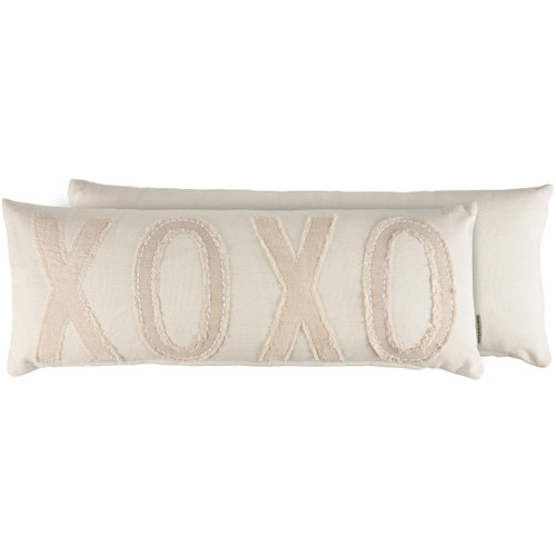Primitives by Kathy XOXO Throw Pillow, 30" x 10", Cream Primitives by Kathy XOXO Throw Pillow, 30" x 10", Cream