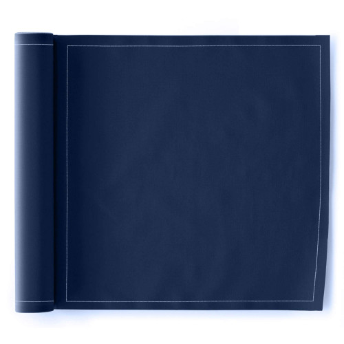 MY DRAP Cloth Washable and Reusable Dinner Napkin - 12.6 x 12.6 in (12 Per Roll, Cotton Petrol Blue)