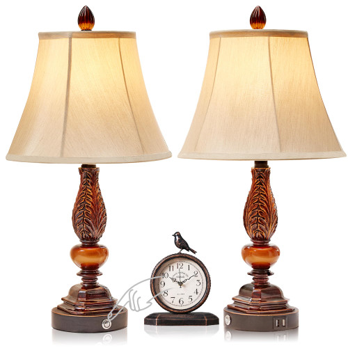 iKopyal Set of 2 Bedroom Lamps,3-Way Dimmable Rustic Touch Table Lamps for Nightstand,Farmhouse Bedside Vintage Lamps with Dual USB Charging Ports for Living Room (Bulbs Included/Retro Bronze) iKopyal Set of 2 Bedroom Lamps,3-Way Dimmable Rustic Touch Table Lamps for Nightstand,Farmhouse Bedside Vintage Lamps with Dual USB Charging Ports for Living Room (Bulbs Included/Retro Bronze)
