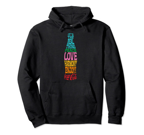 Coca-Cola Rainbow Colored Word Stack Bottle Pullover Hoodie
