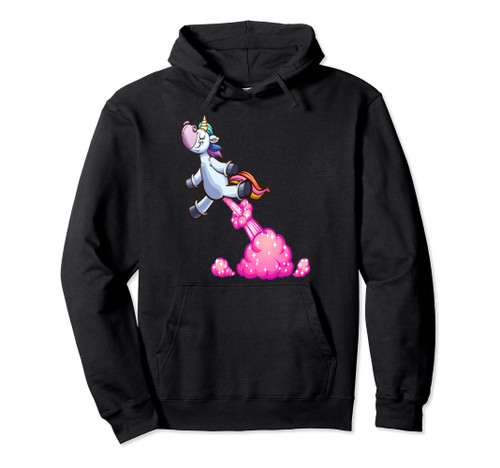 Farting Unicorn Funny Unicorn Rainbow Farts Pullover Hoodie