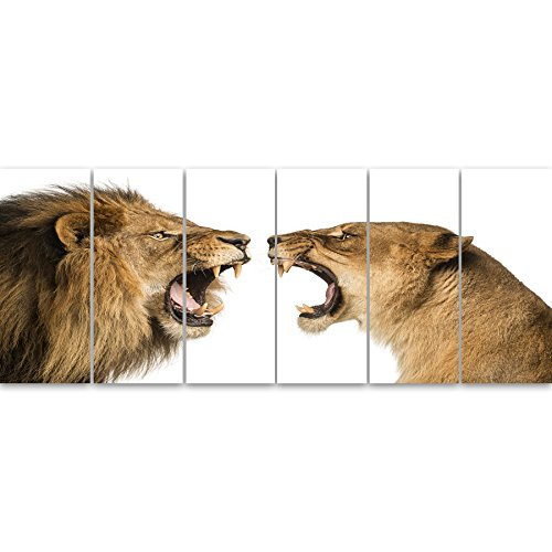 Designart PT13264-628 Animal Wall Art, 70x28-6 Equal Panels, Brown