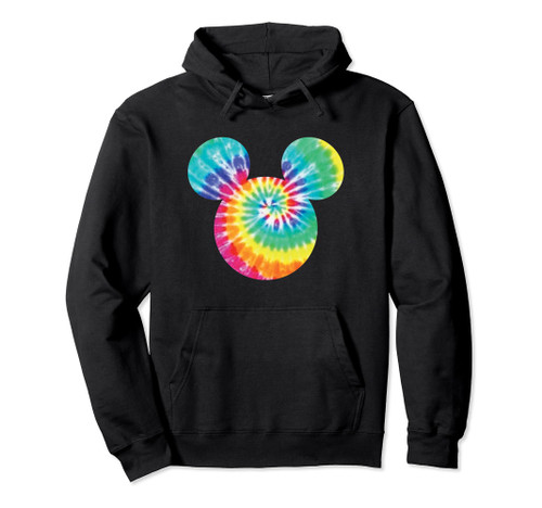 Disney Mickey Mouse Icon Rainbow Tie-Dye Pullover Hoodie