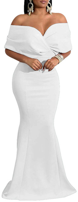Womens Sexy Off Shoulder Formal Bodycon Fishtail Maxi Dress Evening Gown Cocktail Party Long Dress Womens Sexy Off Shoulder Formal Bodycon Fishtail Maxi Dress Evening Gown Cocktail Party Long Dress