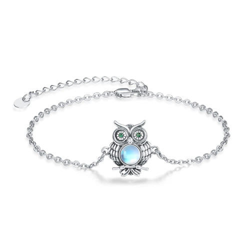 Palpitate Owl Bracelet Owl Bracelets for Women 925 Sterling Silver Charm Owl Jewelry Gifts for for Women Her