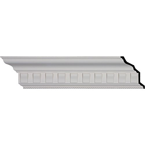 7 1/4"H x 5"P x 8 5/8"F x 94 1/2"L, (2 3/4" Repeat), Nouveau with Bead Crown Moulding