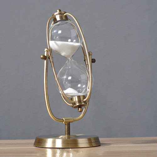 NPQPNAFC Hourglass Timer,Metal Rotating Hourglass Sand Timer 30 Minutes, Glass Hourglass Clock,for Home,Desk,Office Decoration Hourglass