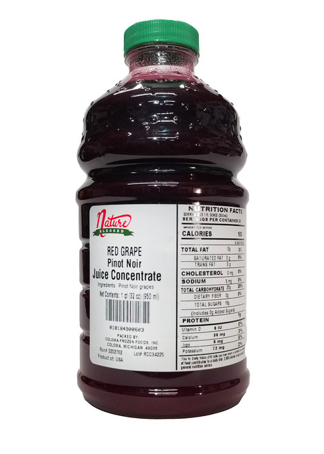 Nature Blessed 100% Pure Pinot Noir Red Grape Fruit Juice Concentrate - 1 Quart (1/32 fl oz bottle), Ideal for Home Vintners and Brewers, Wine Enthusiasts, Smoothies